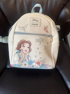 Loungefly Cream Belle Floral Mini Backpack with Pastel Accents